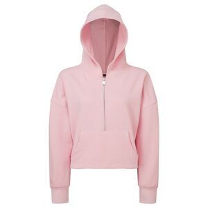 TriDri Womens/Ladies Half Zip Hoodie / Light Pink